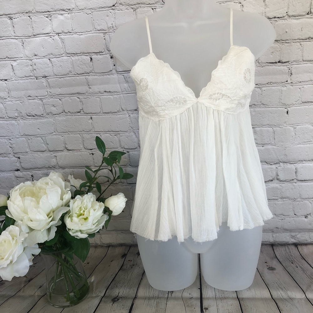 BP White Cotton Flowy Top